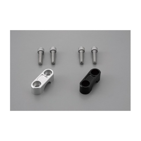 Bride avec filetage M6 pour compteur cote gauche. couleur noire pour guidon diam