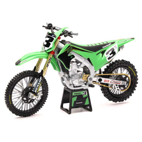 MINIATURE KAWASAKI KX450 2019 N°3 ECHELLE 1/12°