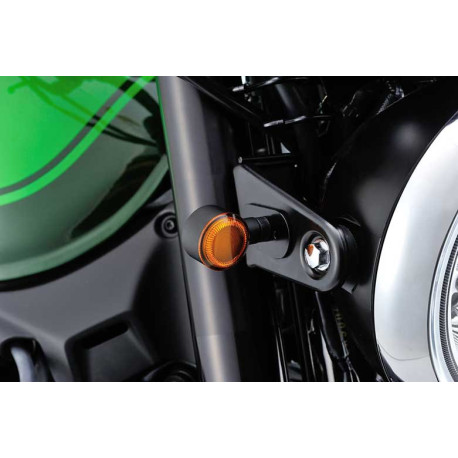 PAIRE DE CLIGNOTANT D-LIGHT SOL NOIR VERRE ORANGE