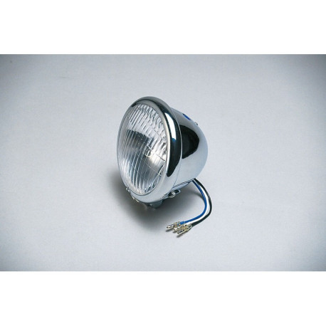 Phare chrome avec verre vintage. diamètre 4.5 . 12 V 35W