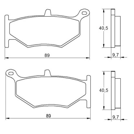 Plaquette De Frein arrière (ou avant suivant modèle) Accossato AGPP148 (dimensio