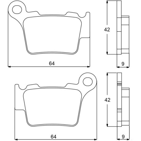 Plaquette De Frein arrière (ou avant suivant modèle) Accossato AGPP80 (dimension