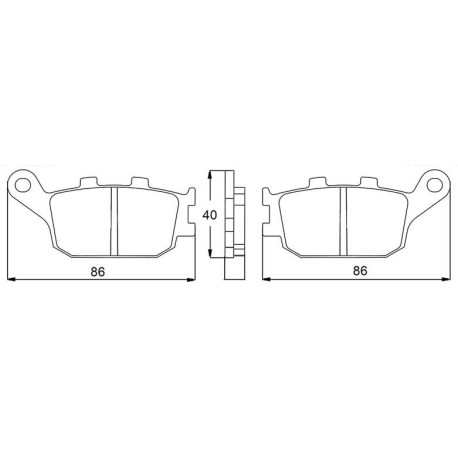 Plaquette De Frein arrière (ou avant suivant modèle) Accossato AGPP88 (dimension