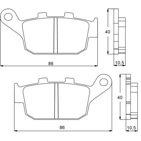 Plaquette De Frein arrière (ou avant suivant modèle) Accossato AGPP89 (dimension