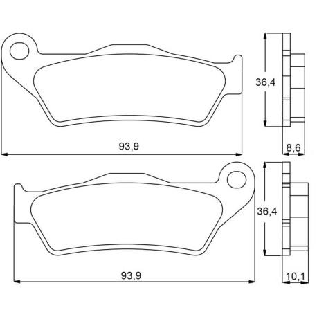 Plaquette De Frein arrière (ou avant suivant modèle) Accossato AGPP97 (dimension