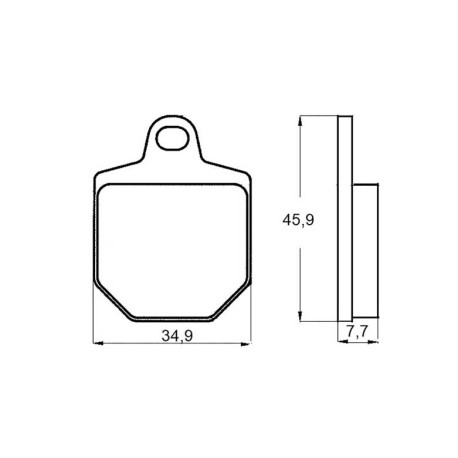Plaquette De Frein avant (ou arrière suivant modèle) Accossato AGPA136 (dimensio