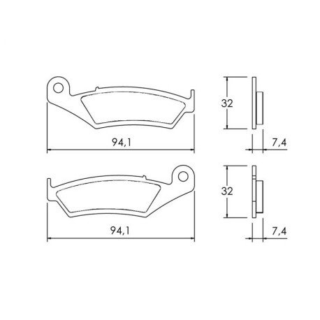 Plaquette De Frein avant (ou arrière suivant modèle) Accossato AGPA149 (dimensio