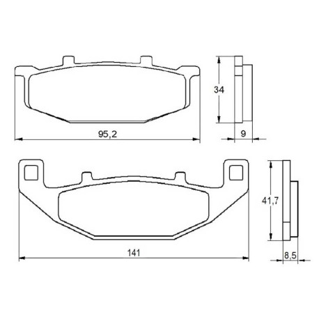 Plaquette De Frein avant (ou arrière suivant modèle) Accossato AGPA153 (dimensio