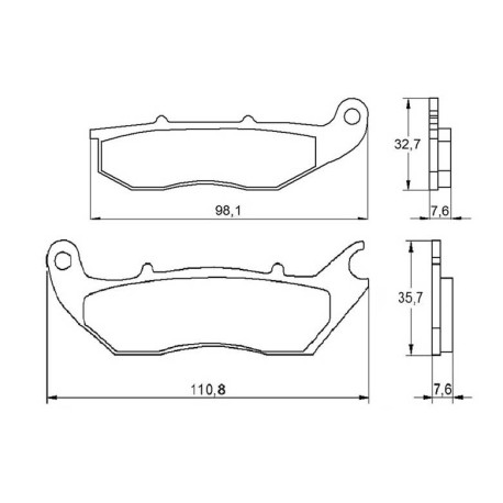 Plaquette De Frein avant (ou arrière suivant modèle) Accossato AGPA160 (dimensio