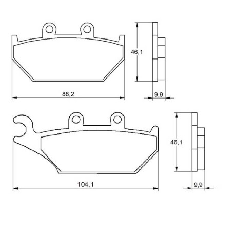 Plaquette De Frein avant (ou arrière suivant modèle) Accossato AGPA166 (dimensio