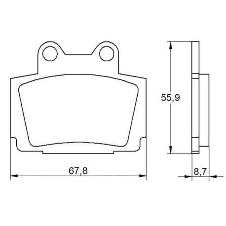Plaquette De Frein avant (ou arrière suivant modèle) Accossato AGPA167 (dimensio