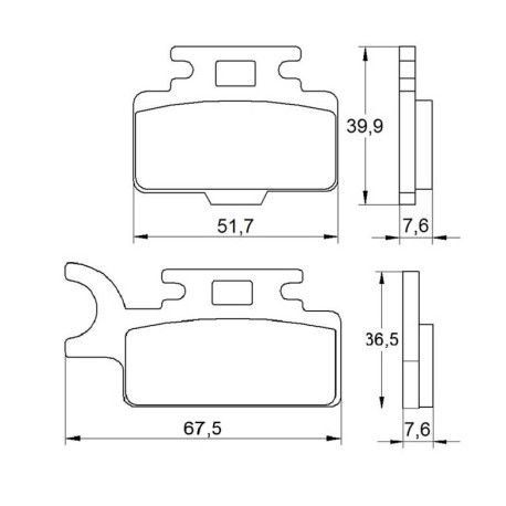 Plaquette De Frein avant (ou arrière suivant modèle) Accossato AGPA169 (dimensio
