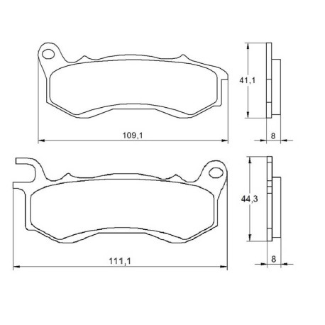 Plaquette De Frein avant (ou arrière suivant modèle) Accossato AGPA171 (dimensio