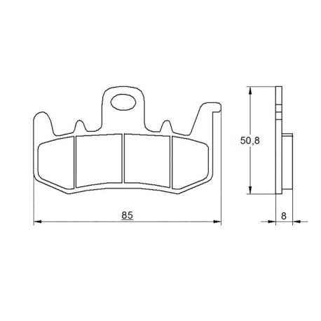 Plaquette De Frein avant (ou arrière suivant modèle) Accossato AGPA177 (dimensio