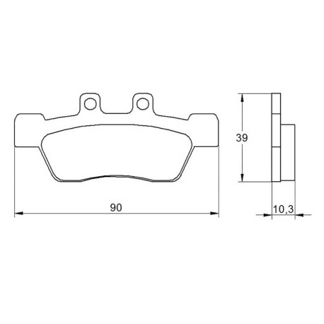 Plaquette De Frein avant (ou arrière suivant modèle) Accossato AGPA183 (dimensio