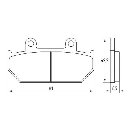 Plaquette De Frein avant (ou arrière suivant modèle) Accossato AGPA195 (dimensio