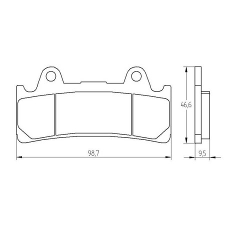 Plaquette De Frein avant (ou arrière suivant modèle) Accossato AGPA196 (dimensio