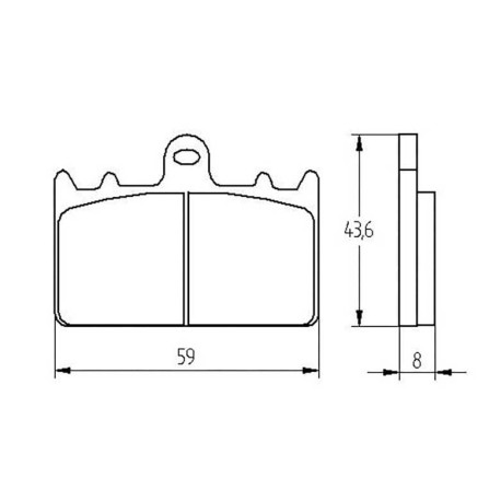 Plaquette De Frein avant (ou arrière suivant modèle) Accossato AGPA201 (dimensio
