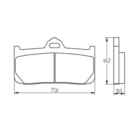 Plaquette De Frein avant (ou arrière suivant modèle) Accossato AGPA208 (dimensio