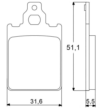 Plaquette De Frein avant (ou arrière suivant modèle) Accossato AGPA27 (dimension