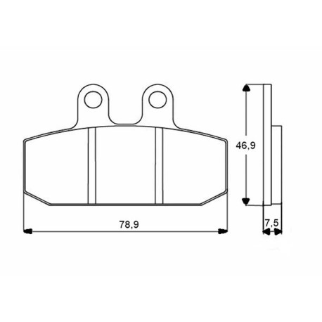 Plaquette De Frein avant (ou arrière suivant modèle) Accossato AGPA28 (dimension