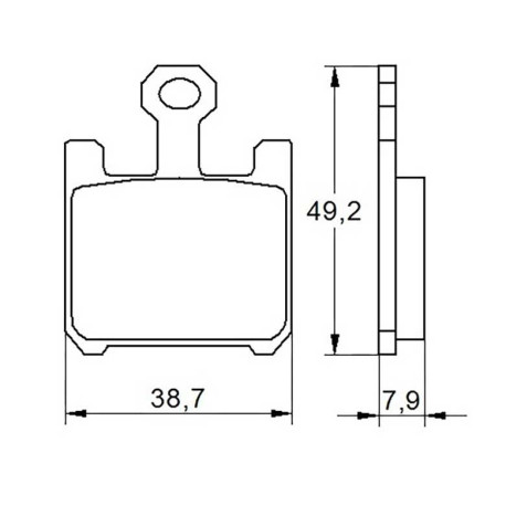 Plaquette De Frein avant (ou arrière suivant modèle) Accossato AGPA37 (dimension