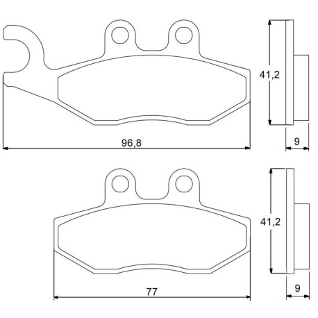 Plaquette De Frein avant (ou arrière suivant modèle) Accossato AGPA46 (dimension