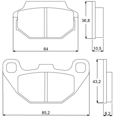Plaquette De Frein avant (ou arrière suivant modèle) Accossato AGPA50 (dimension
