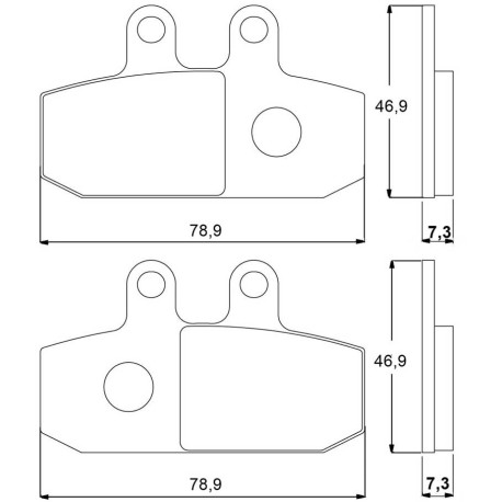 Plaquette De Frein avant (ou arrière suivant modèle) Accossato AGPA52 (dimension