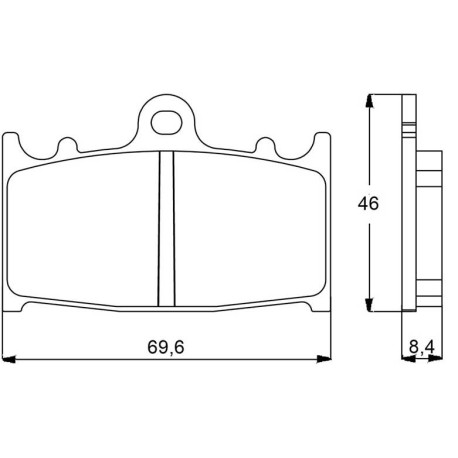 Plaquette De Frein avant (ou arrière suivant modèle) Accossato AGPA75 (dimension