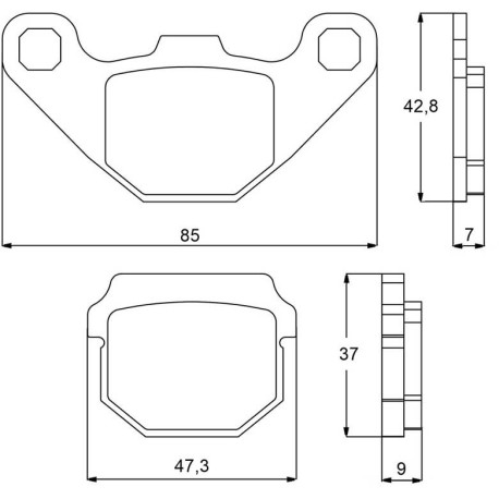Plaquette De Frein avant (ou arrière suivant modèle) Accossato AGPA82 (dimension