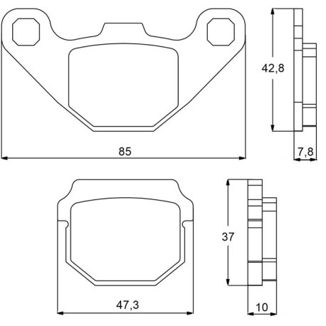 Plaquette De Frein avant (ou arrière suivant modèle) Accossato AGPA83 (dimension