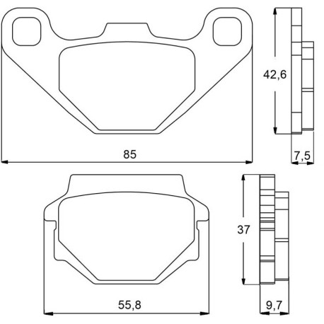 Plaquette De Frein avant (ou arrière suivant modèle) Accossato AGPA98 (dimension