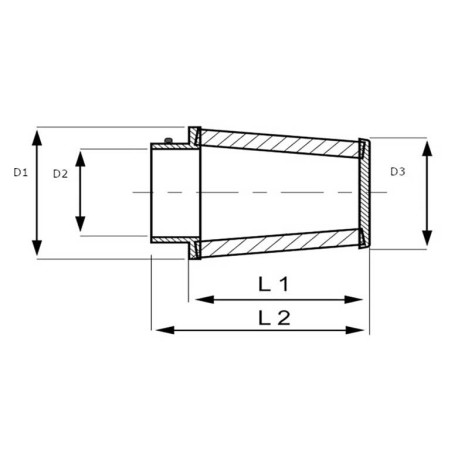 FILTRE A AIR CONIQUE UNIVERSEL D1:120 D2:70 D3:100 L1:152 L2:170
