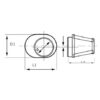 FILTRE A AIR HORS AXE OVAL CENTRAL UNIVERSEL D:48 L1:66 L2:82