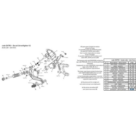 INSERT COTE FREIN BONAMICI RACING PIECE DETACHEE