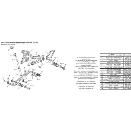 PARE TALON COMMANDES RECULEES BONAMICI PIECE DETACHEE