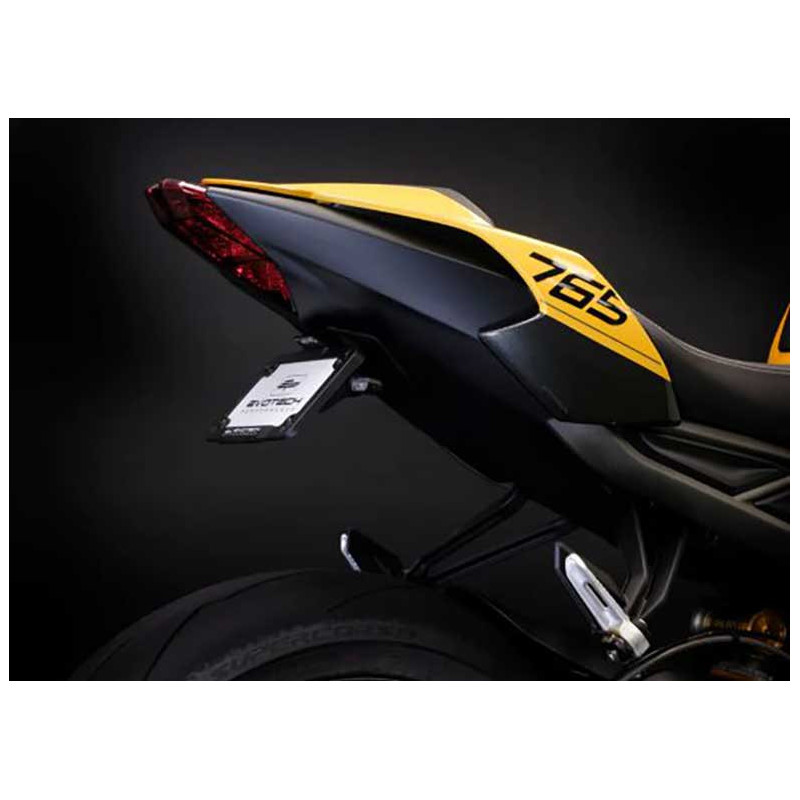 SUPPORT DE PLAQUE  DYNAMIQUE EVOTECH AVEC CLIGNOTANTS V1 - TRIUMPH STREET TRIPLE