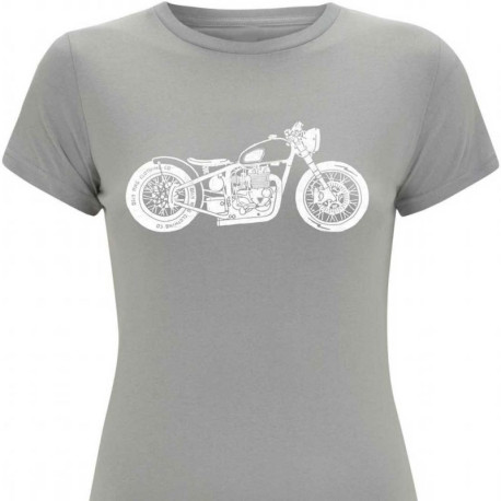 BIKE PINK OILY RAG TEE SHIRT GRIS FEMME