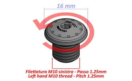 Bouchon de trou de miroir gauche M10X1.25