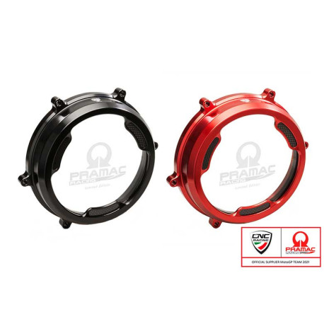 Carter d'embrayage transparent avec inserts carbone per frizioni ad olio Ducati