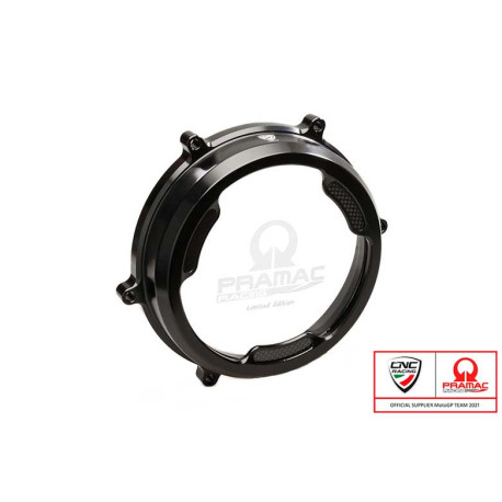 Carter d'embrayage transparent avec inserts carbone per frizioni ad olio Ducati