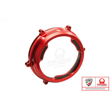 Carter d'embrayage transparent avec inserts carbone per frizioni ad olio Ducati