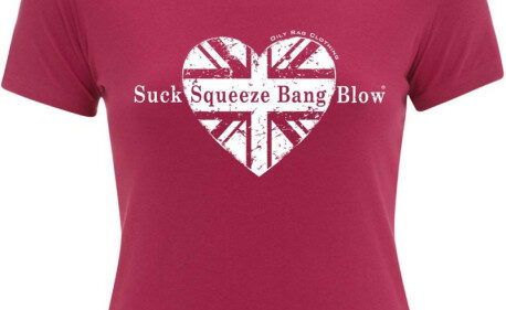 CŒUR SUCK SQUEEZE BANG BLOW OILY RAG TEE SHIRT ROSE FEMME