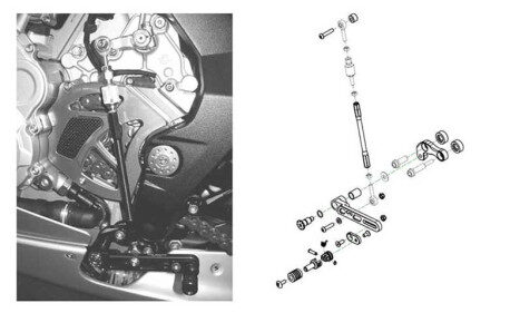 Commandes reculées réglables - Comandi cambio rovescio MV Agusta
