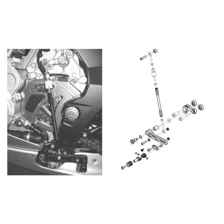 Commandes reculées réglables - Comandi cambio rovescio MV Agusta