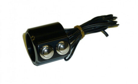 CONTACTEUR DOUBLE BOUTON EN ALUMINIUM NOIR