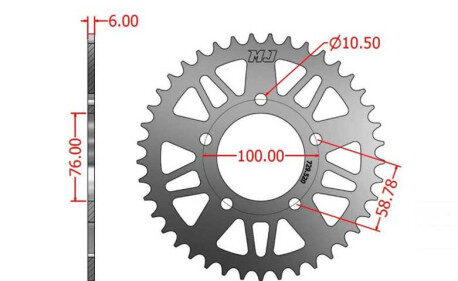COURONNE DURALUMINIUM ERGAL POUR JANTE OZ BST ROTOBOX