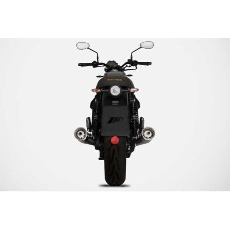 DOUBLE ECHAPPEMENT ZARD INOX NOIR MOTO GUZZI V7 850