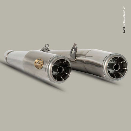 DOUBLE ECHAPPEMENT ZARD INOX NOIR MOTO GUZZI V7 850